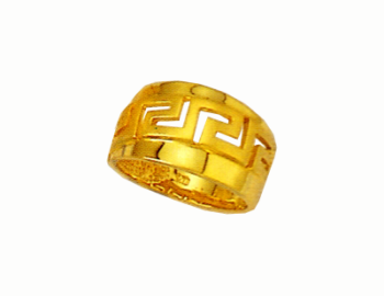Gold Greek key band ring