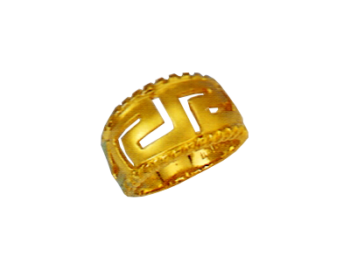 Gold Greek key band ring