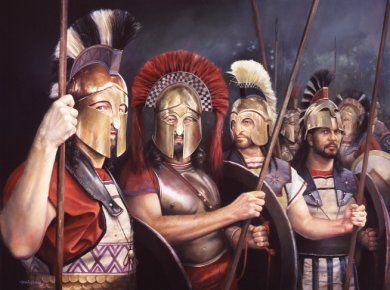 Spartan and Thespeian hoplites
at the Battle of Thermoplyae