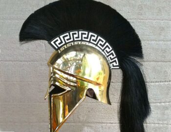 Corinthian Full Size Helmet with plume & Greek key