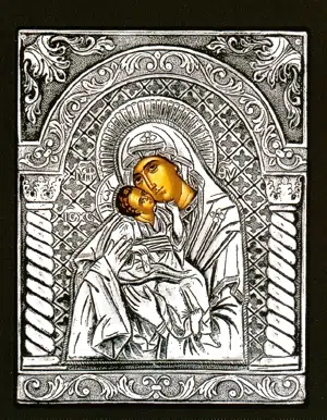 Theotokos Glykophilousa – Virgin Mary kissing Jesus affectionately
