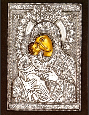 Theotokos Glykophilousa – Virgin Mary kissing Jesus affectionately