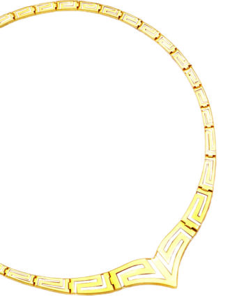 Gold Greek Key Meander Necklace