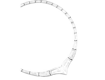 White Gold Greek Key Meander Necklace – 20 in.