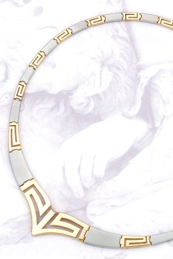 Gold Greek Key Meander Art Deco Necklace | Hellenic Art