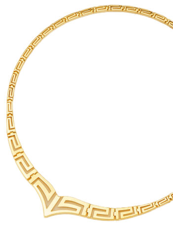 Gold Greek Key Meander Necklace
