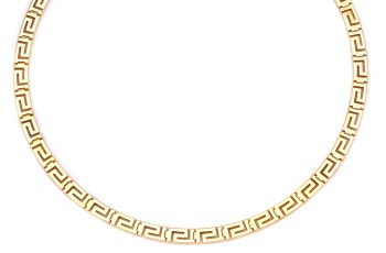 Gold Greek Key Meander Necklace
