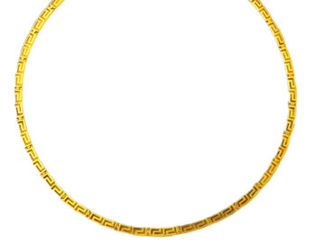 Gold Greek Key Meander Necklace