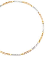 Gold & White gold Greek Key Meander Necklace