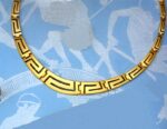 Gold Greek Key Meander Necklace