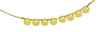 Gold Spiral Greek Key Necklace