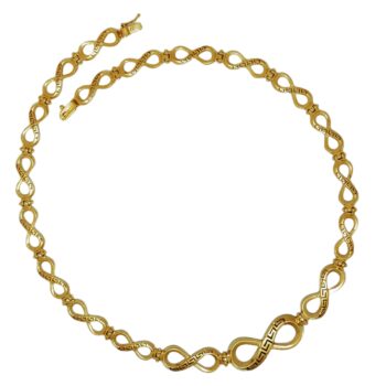 Gold Greek Key Meander Necklace