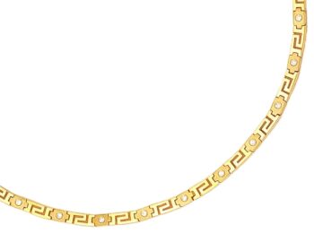 Gold Meander Necklace with zirgons
