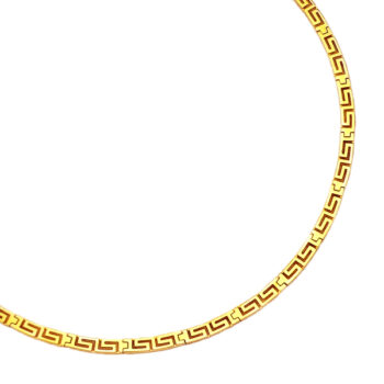 Gold Greek Key Meander Necklace