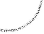Mens White Gold Greek Key Meander Necklace