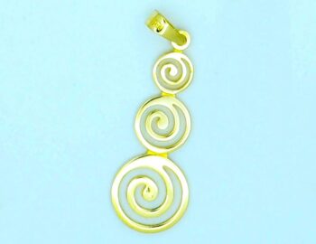 Gold Spiral Greek Key Pendant