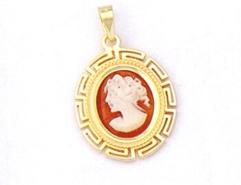 Gold Aphrodite Cameo stone Pendant