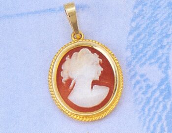 Gold Aphrodite Cameo stone Pendant