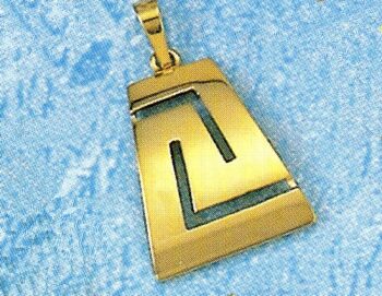 Gold Greek Key Meander Pendant