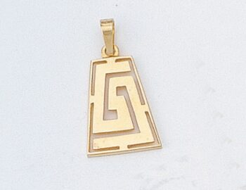 Gold Greek Key Meander Pendant