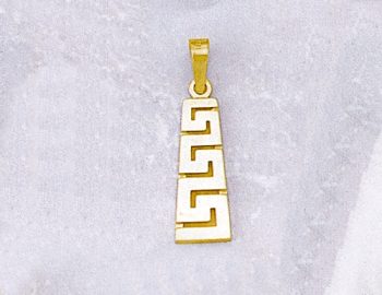 Gold Greek Key Meander Pendant