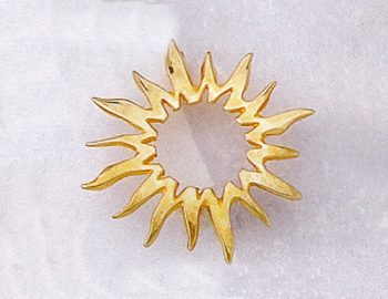 Gold Greek Sun Pendant