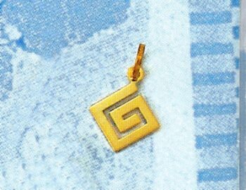 Gold Greek Key Meander Pendant