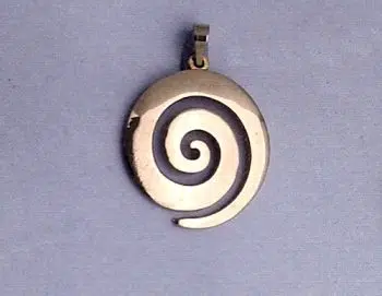 Gold Ancient Spiral Greek Key Pendant