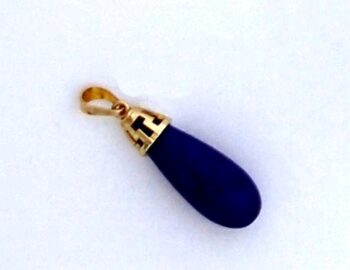 Gold “tear” lapis stone Pendant – small