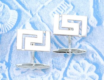 Silver Greek Key Cufflinks