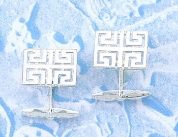 Silver Greek Key Cufflinks
