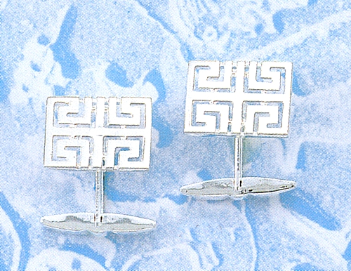 olda469.jpg Silver Greek Key Cufflinks