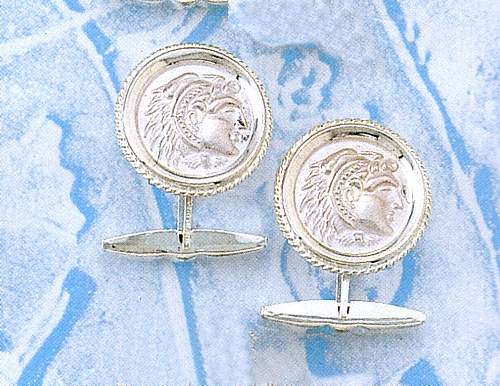 olda478.jpg Silver Alexander the Great Cufflinks