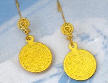 Gold Disk of Phaistos Earring