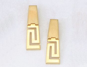 Gold Greek Key Meander Earring