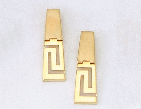s149.jpg Gold Greek Key Meander Earring