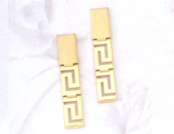 Gold Greek Key Meander Earring