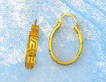 Gold Greek Key Meander Earring
