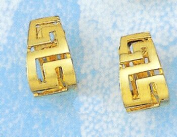 Gold Greek Key Meander Earring