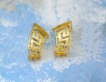Gold Greek Key Meander Earring
