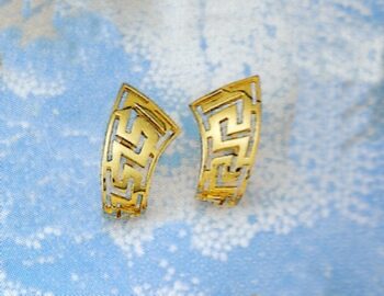 Gold Greek Key Meander Earring