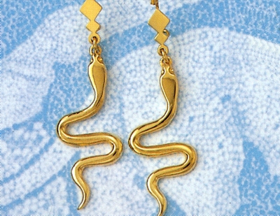 s275.jpg Gold Sacred Snake Earring