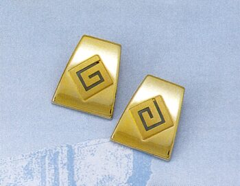 Gold Greek Key Meander Earring