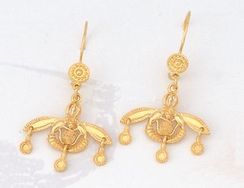 Gold Malia Bees Earrings with French hook
