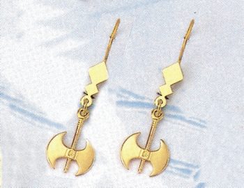 Gold Minoan Axe Earring