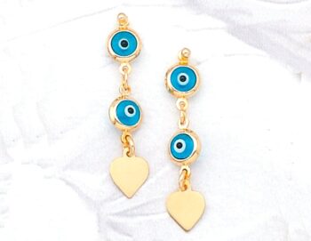 Gold Cross Earrings with double mati