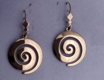 Gold Spiral Meander Earring