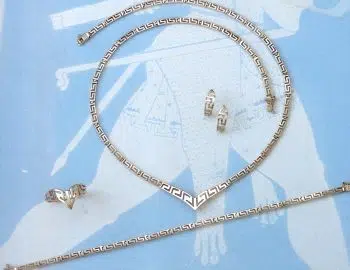 Greek Key Meander Jewelry Set