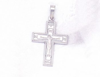White gold Greek Orthodox Cross