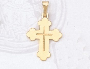 14k Cross Nameplate Necklace - Greek — Hellenic Aesthetic